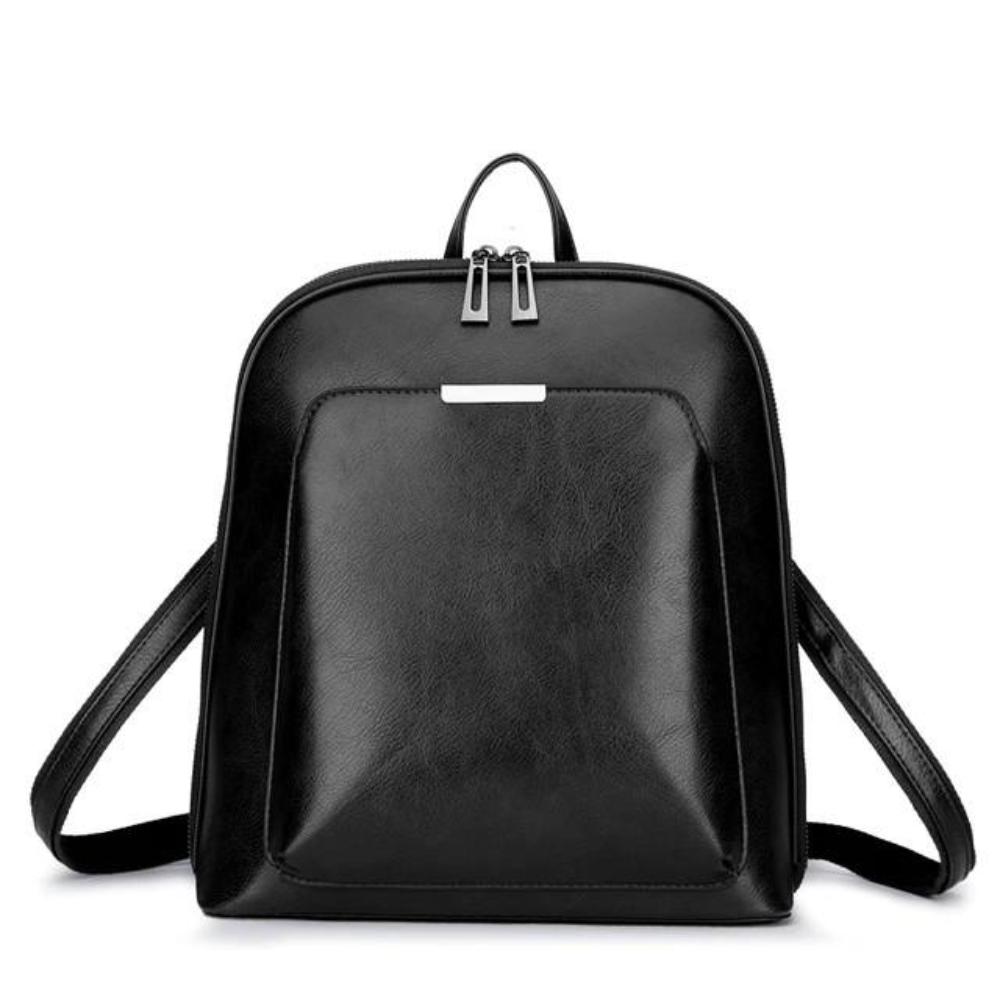 Elegant double zipper backpack in classic style