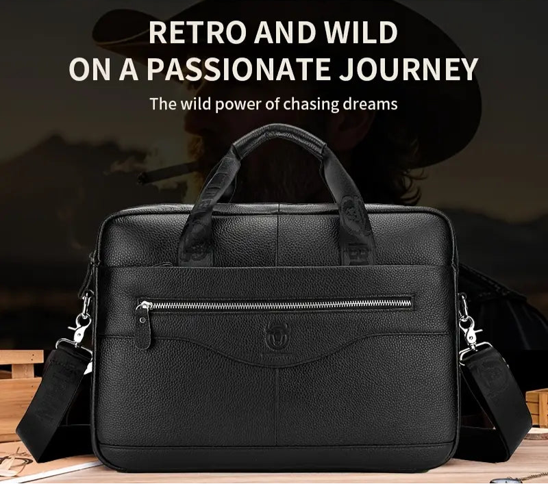 Leather Briefcase Crossbody Bag | CHICAGO