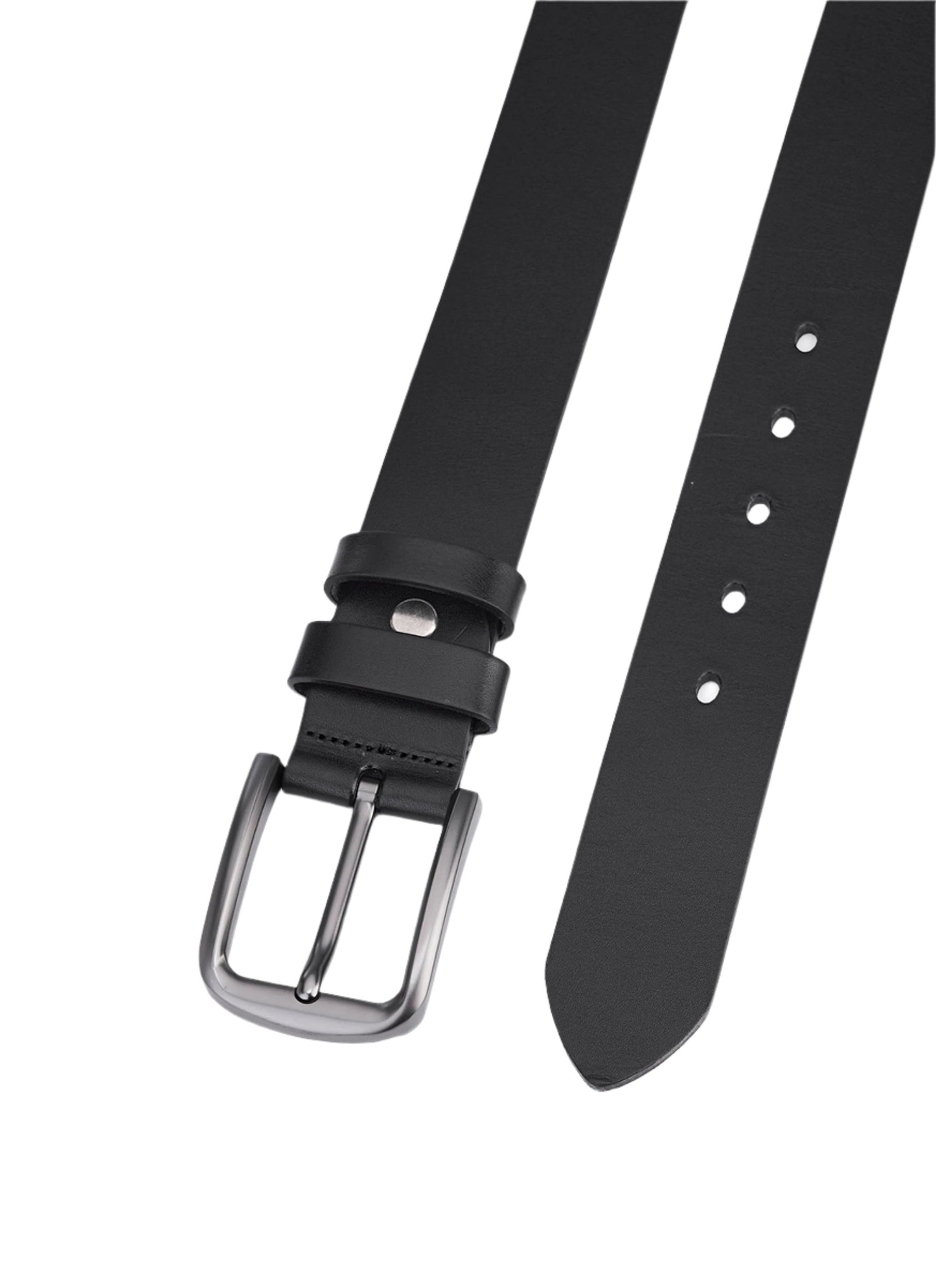 Luxury Black Calfskin Leather Belt for Men – High-Quality Full Leather Durable Leather Belt with Premium Craftsmanship