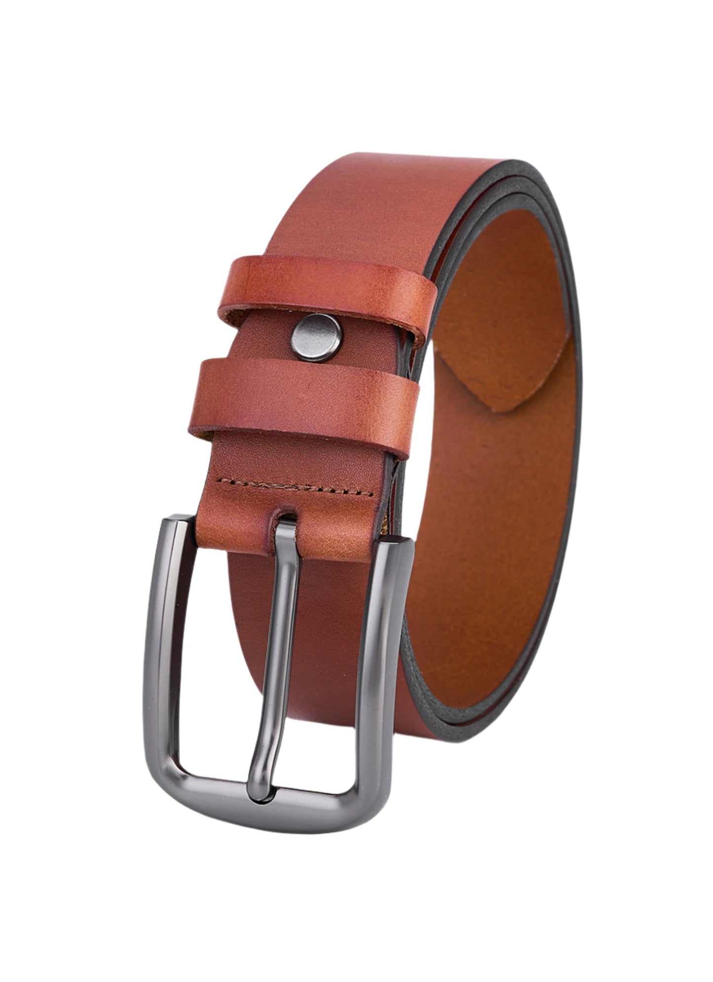 Luxury Pair of Leather Belts - Black & Brown - Full Leather & Sustainable - Premium Men's Belts for Style and Comfort