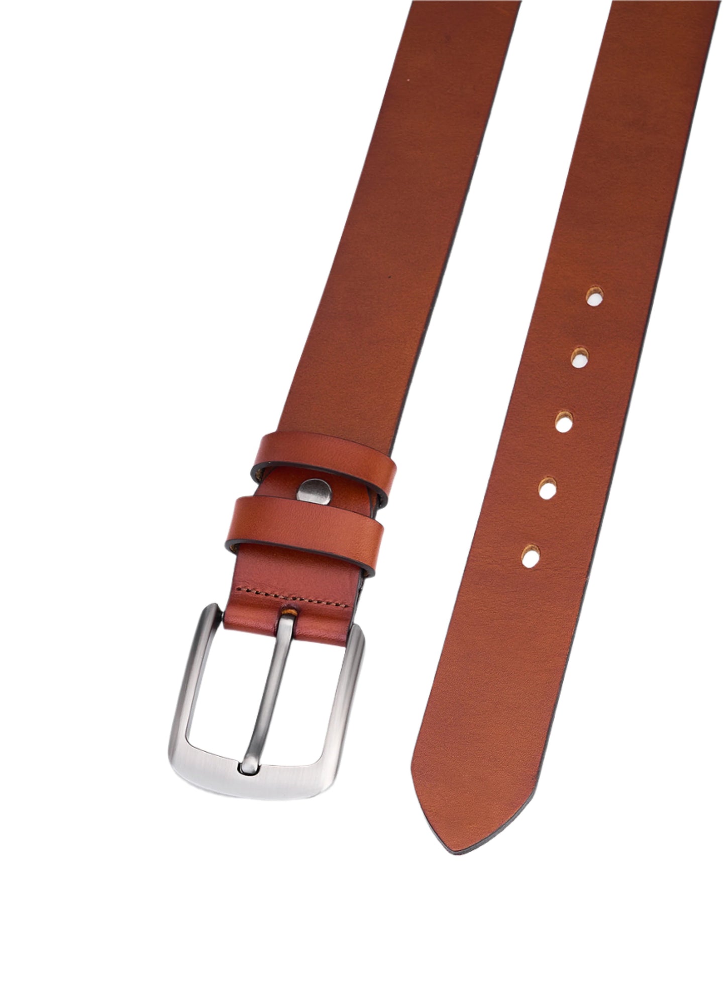 Elegant Brown Round Leather Strap – Fully Leather & Durable Men's Accessory