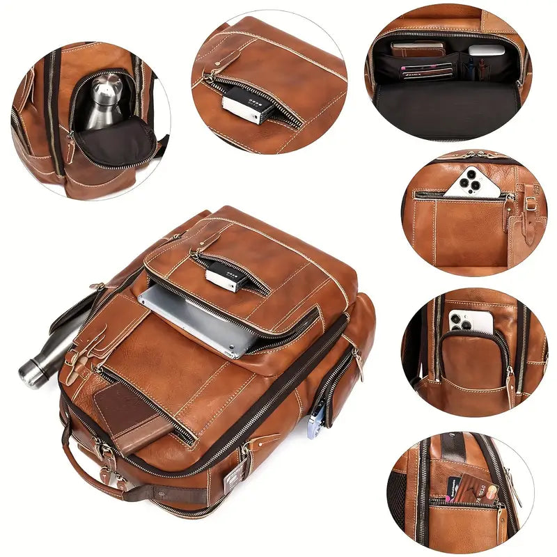 Vintage Leather Backpack for Men | SEATTLE