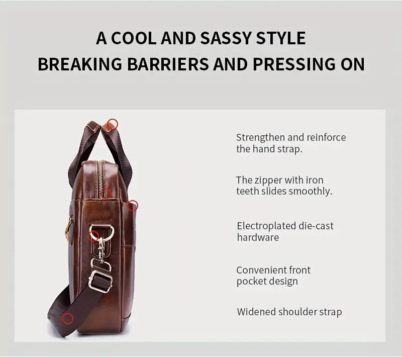 Leather Briefcase Crossbody Bag | CHICAGO