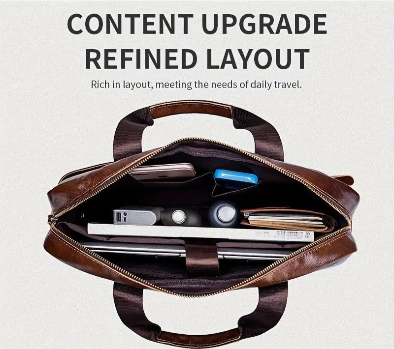 Leather Briefcase Crossbody Bag | CHICAGO