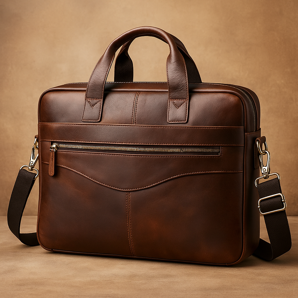 Leather Briefcase Crossbody Bag | CHICAGO