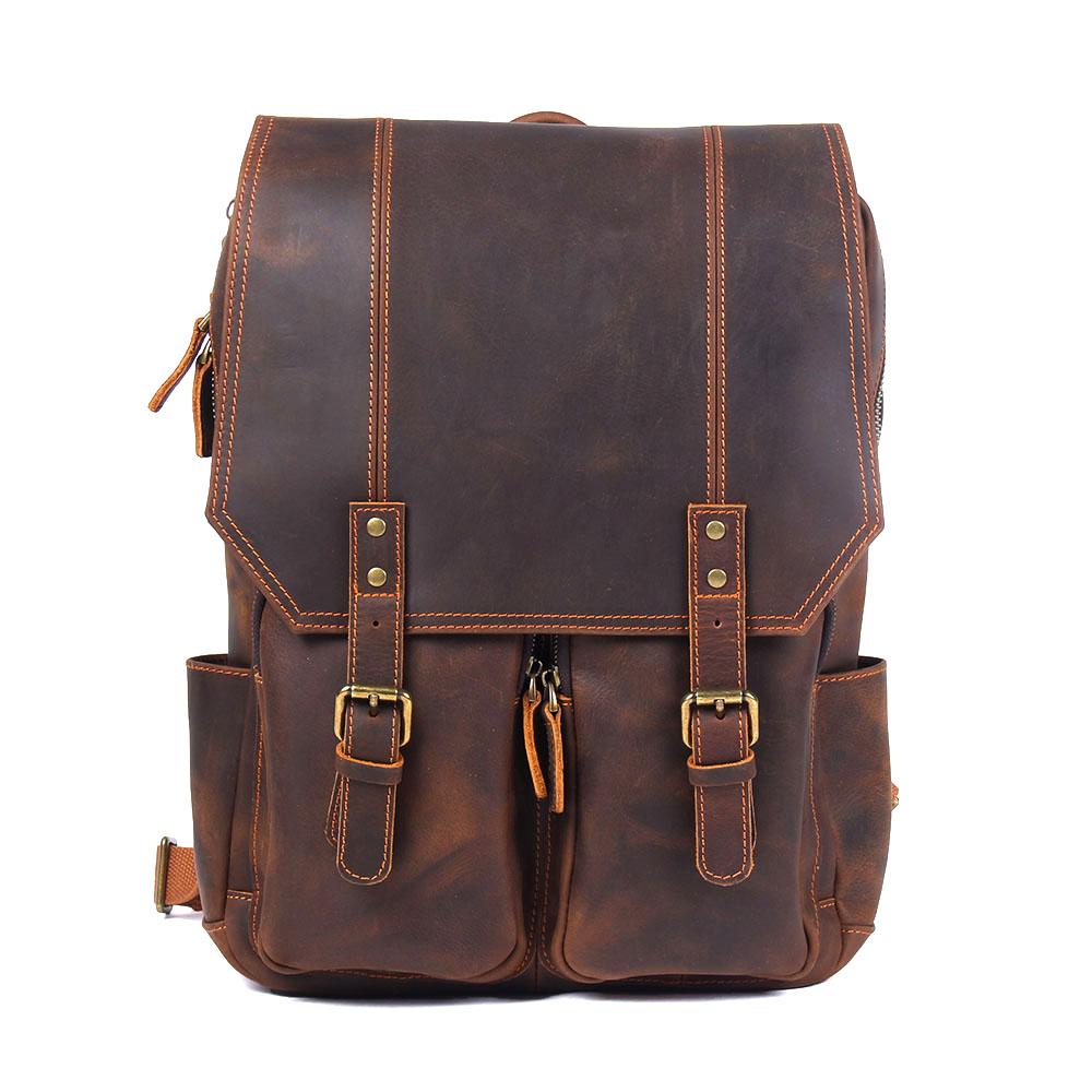 andrew marc leather backpack Brown Leather Backpack