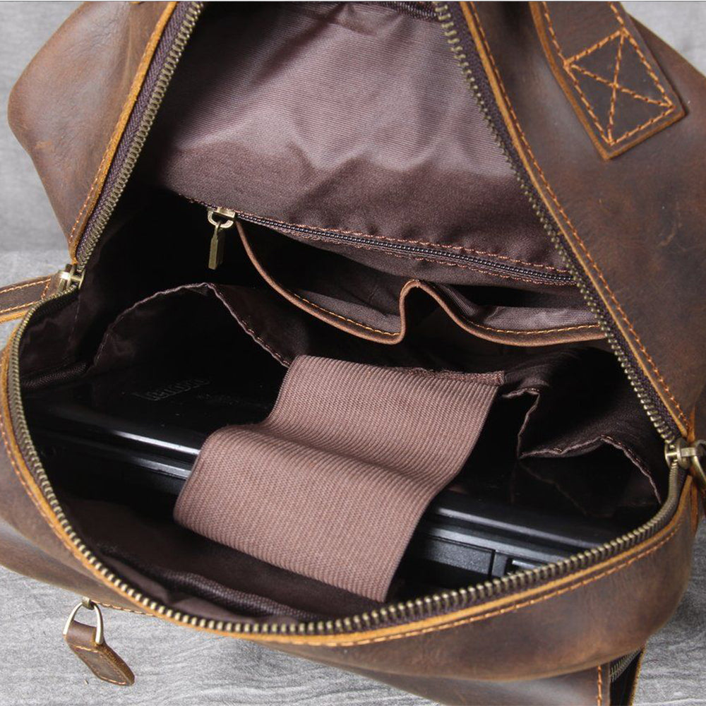 Brown Leather Backpack | MORITZ