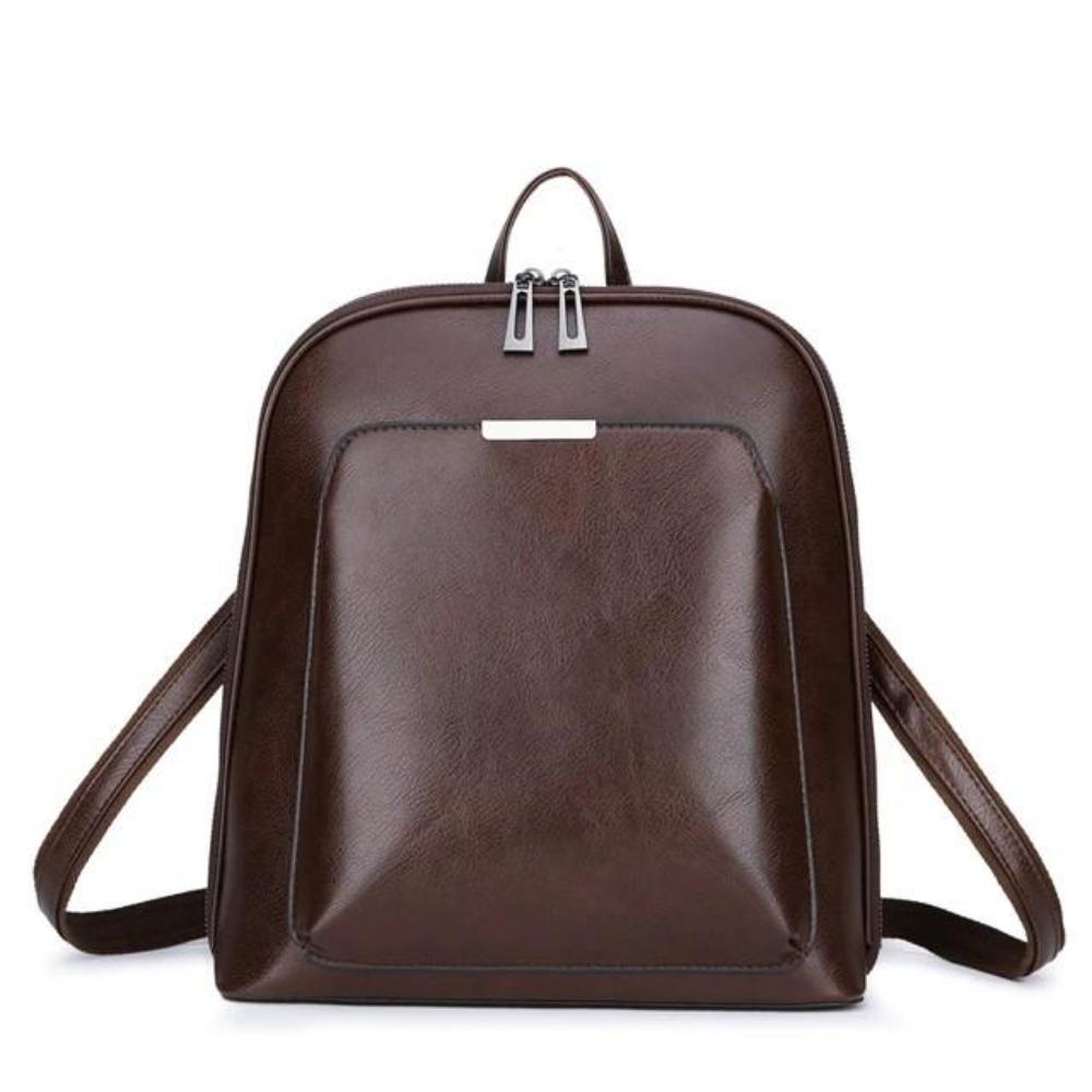 Elegant double zipper backpack in classic style