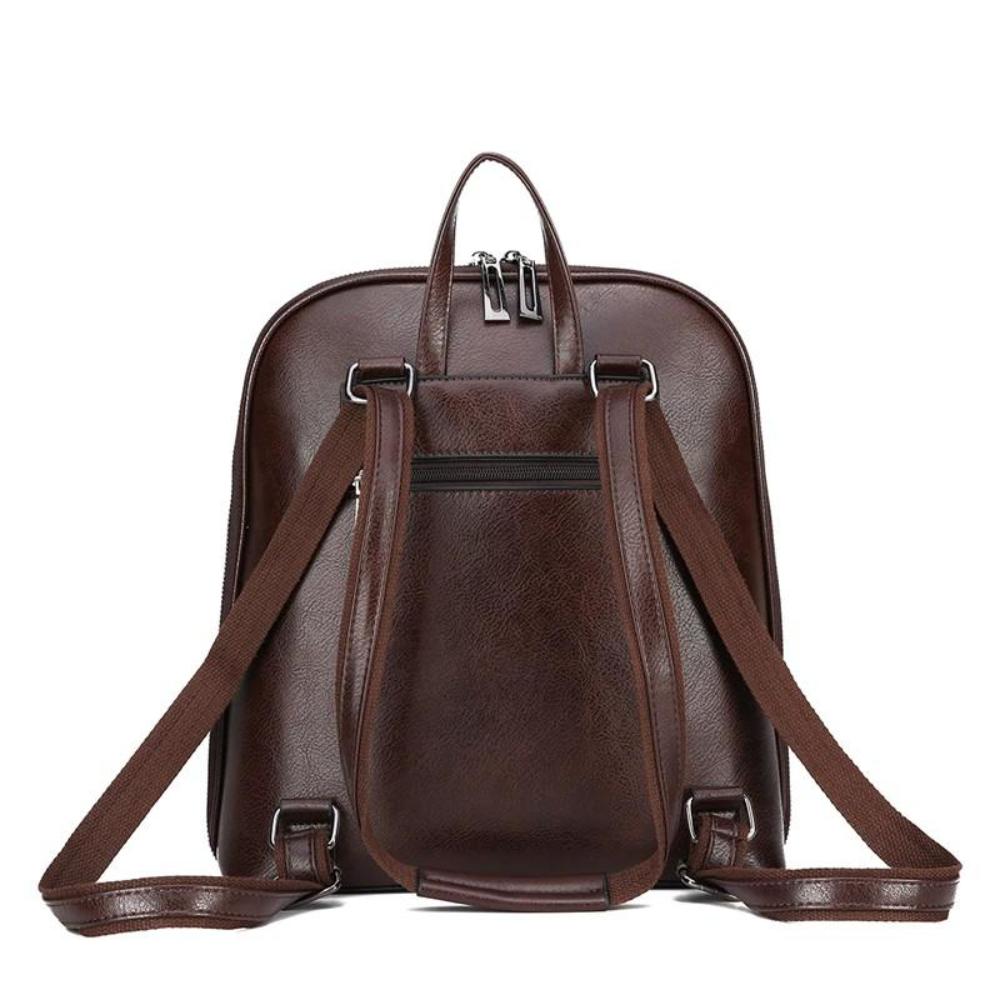 Elegant double zipper backpack in classic style