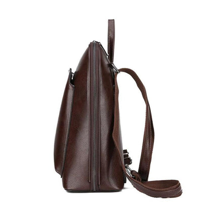 Elegant double zipper backpack in classic style
