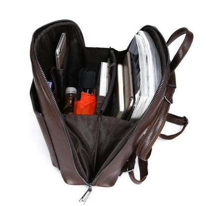 Elegant double zipper backpack in classic style
