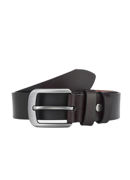 Elegant Dark Brown Leather Men's Belt – Full Leather and Durable Leather Belt