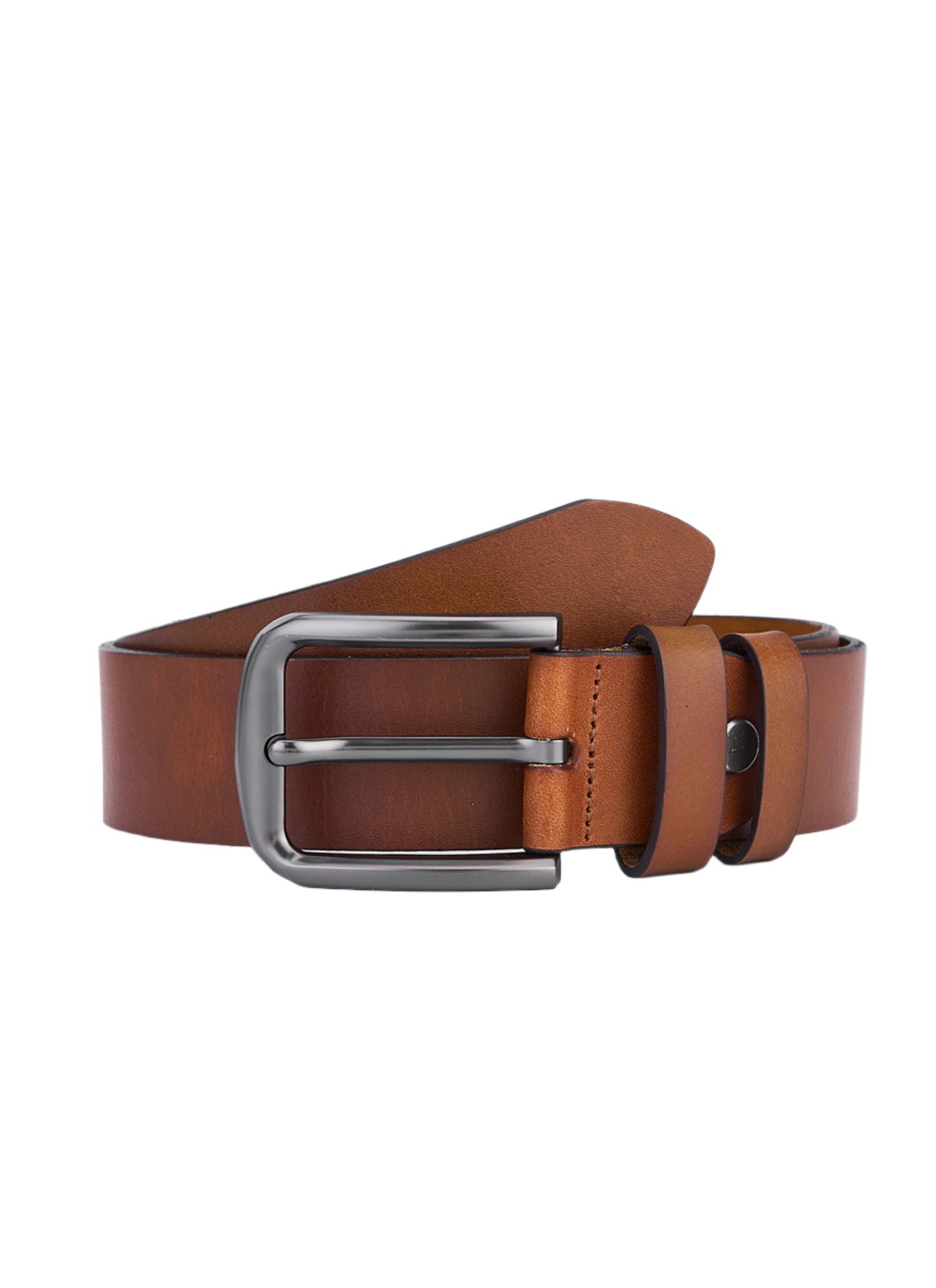 Luxury Cognac Rundleer Belt - Premium Full Leather for Comfort and Durability - Men's High-Quality Belt