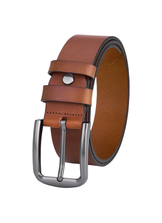 Luxury Cognac Rundleer Belt - Premium Full Leather for Comfort and Durability - Men's High-Quality Belt