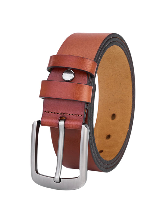 Elegant Brown Round Leather Strap – Fully Leather & Durable Men's Accessory