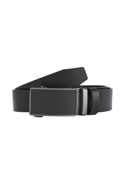 Luxury Black Cowhide Leather Automatic Belt - Genuine Leather - Sustainable and Elegant Shoe Strap for Men