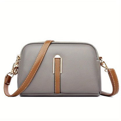 Elegant Mila Litchi Embossed Crossbody Bag