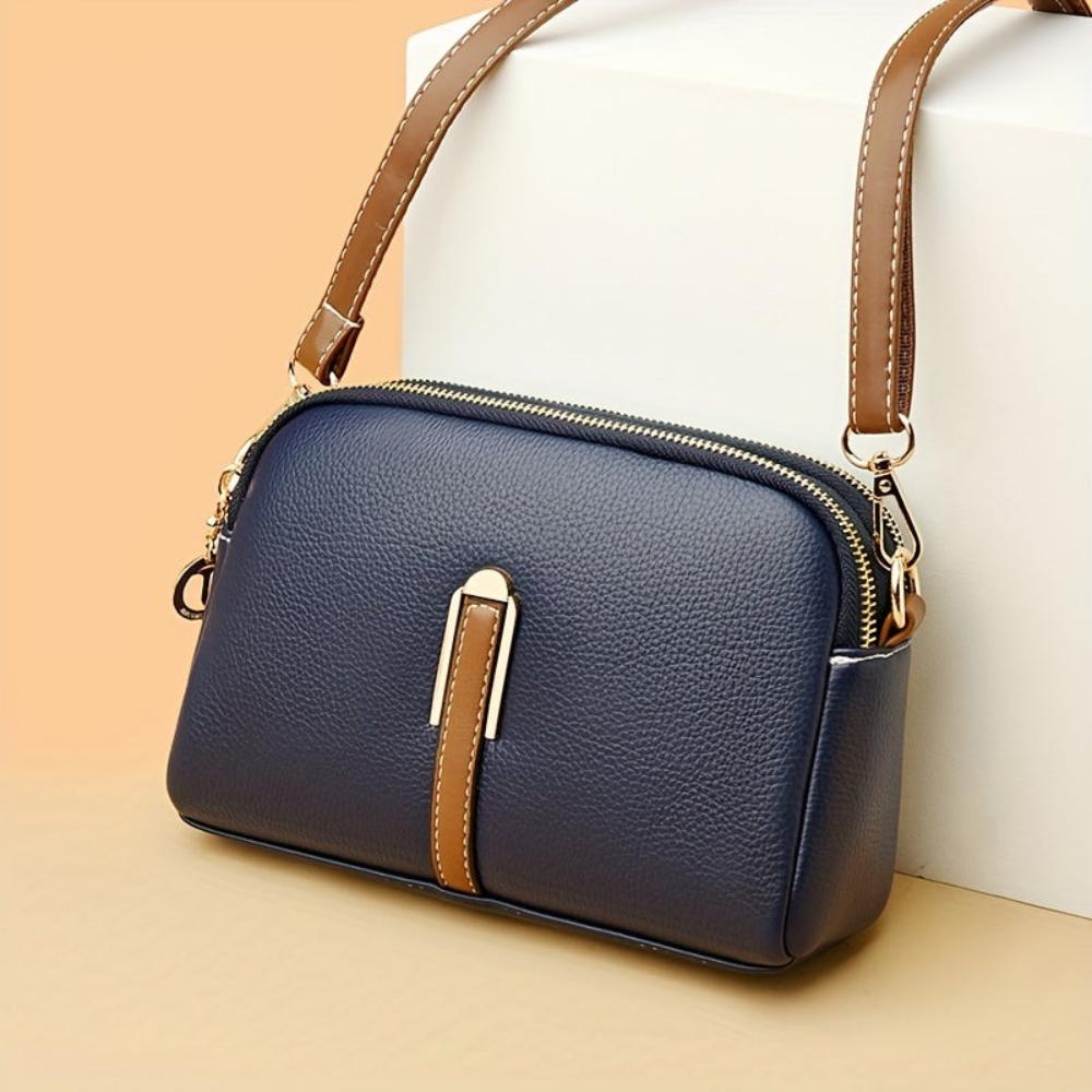 Elegant Mila Litchi Embossed Crossbody Bag