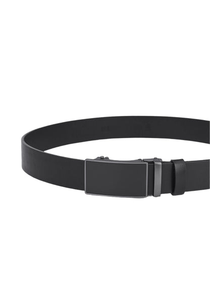 Luxury Black Cowhide Leather Automatic Belt - Genuine Leather - Sustainable and Elegant Shoe Strap for Men