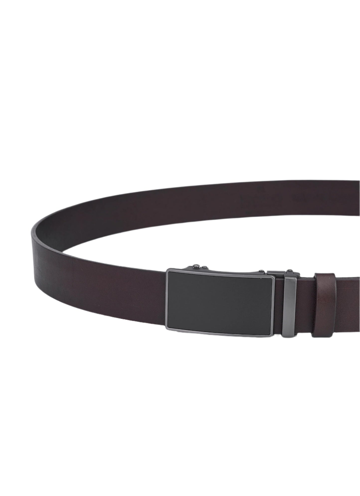 Luxury Brown Full-Grain Leather Belt with Automatic Clasp – Genuine Leather Leather Pants Belt for Durability and Elegance