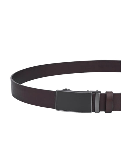 Luxury Brown Full-Grain Leather Belt with Automatic Clasp – Genuine Leather Leather Pants Belt for Durability and Elegance