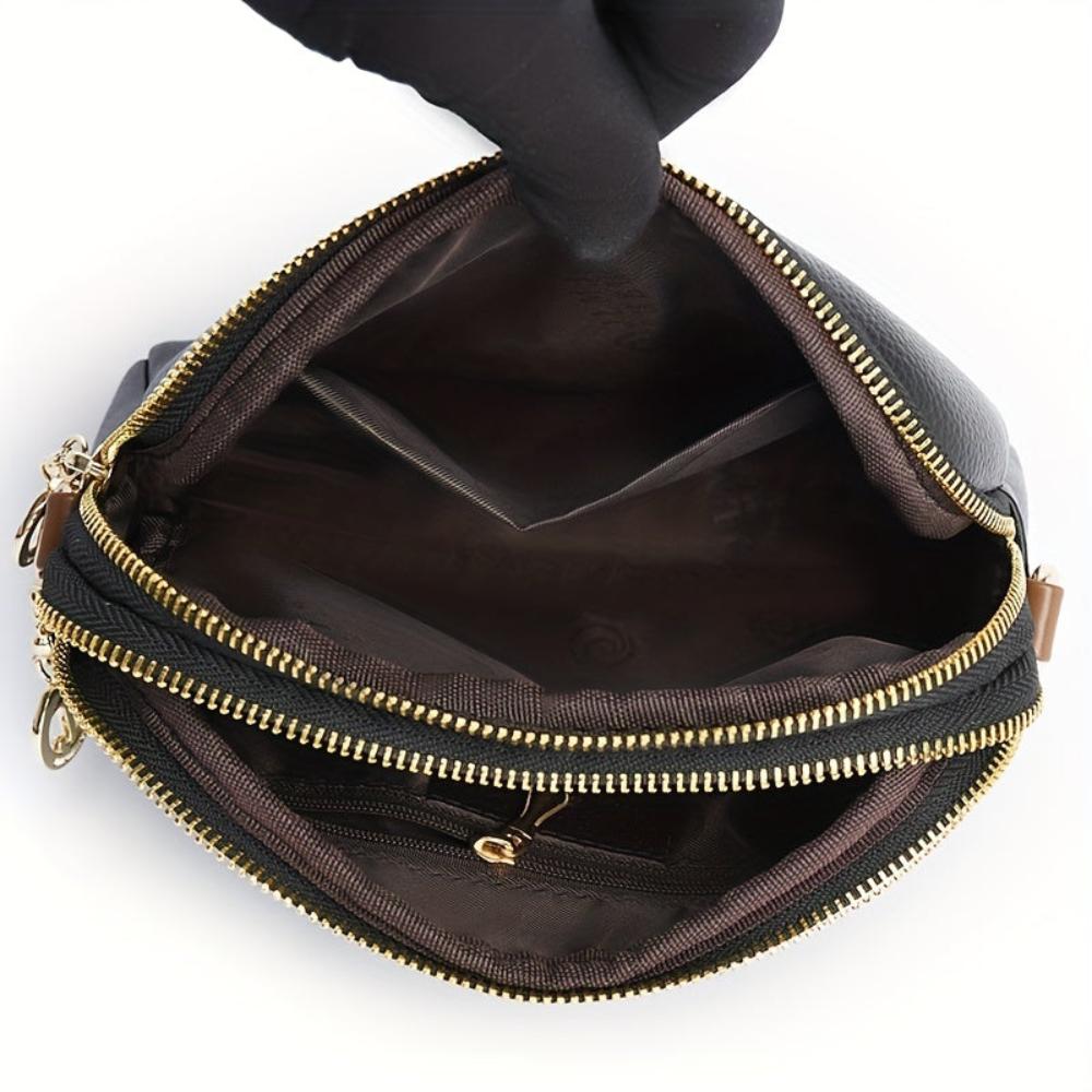 Elegant Mila Litchi Embossed Crossbody Bag