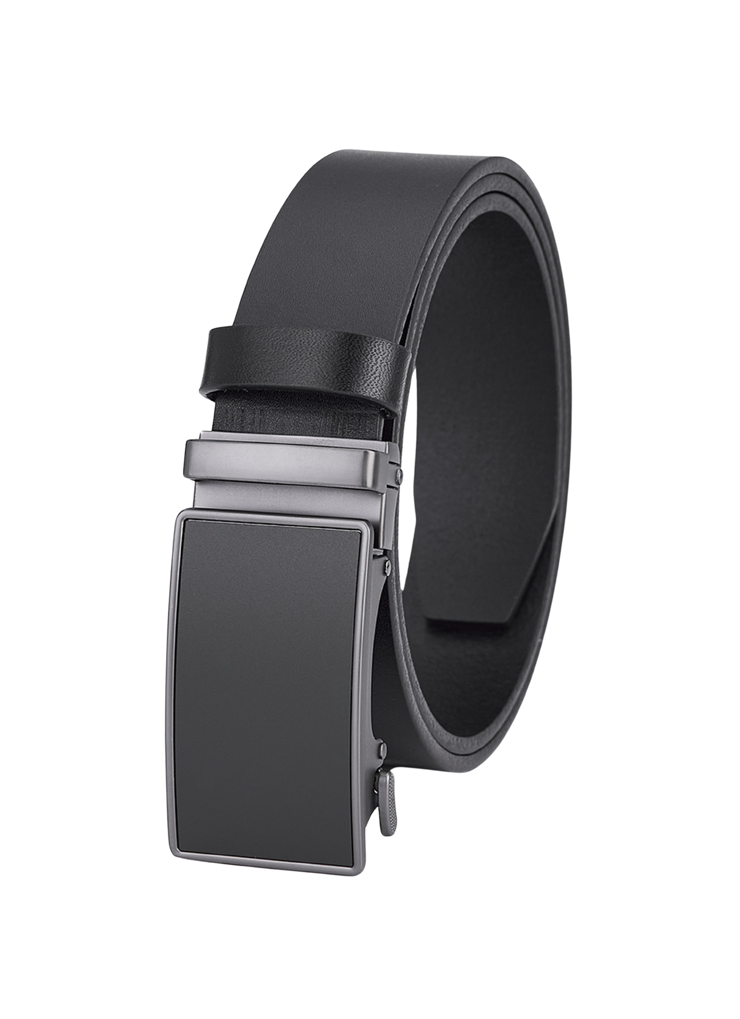 Luxury Black Cowhide Leather Automatic Belt - Genuine Leather - Sustainable and Elegant Shoe Strap for Men