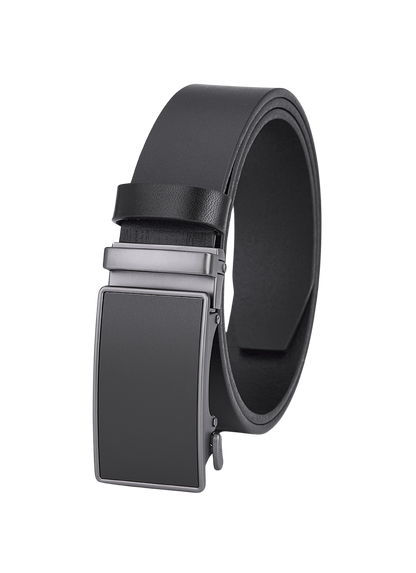 Luxury Black Cowhide Leather Automatic Belt - Genuine Leather - Sustainable and Elegant Shoe Strap for Men