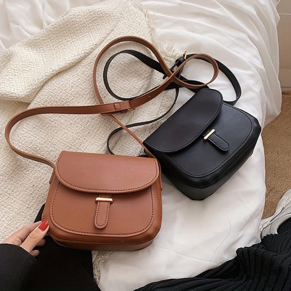 Stylish Retro Saddle Crossbody Bag by Amelia