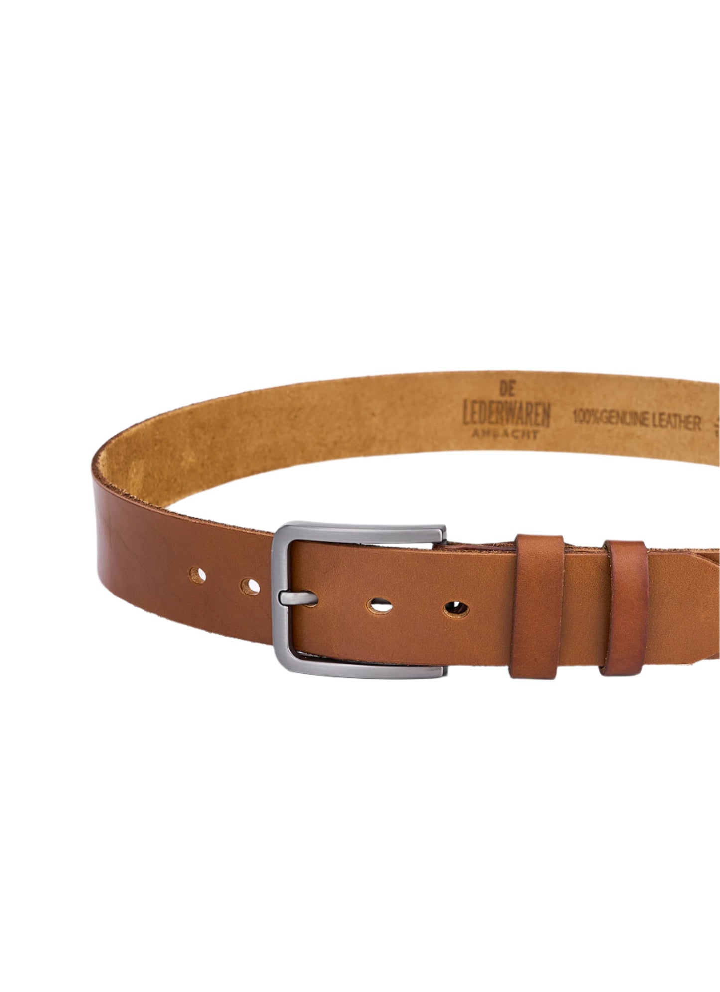 Elegant High-Quality Full Leather Cowhide Belt in Cognac Luxury Leather Dress Belt Durable and Long-Lasting Men's Belt