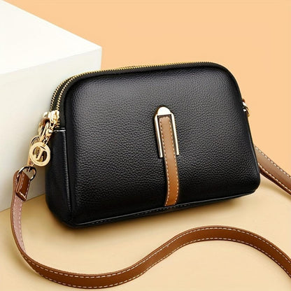 Elegant Mila Litchi Embossed Crossbody Bag