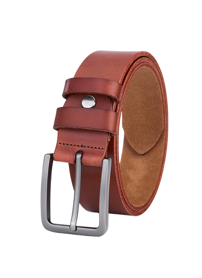 Luxury Crocodile Leather Belt for Men - Full Grain Leather - Stylish Brown Leather Belt - Durable and Long-lasting Design