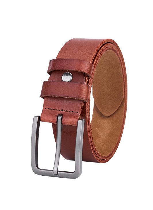 Luxury Crocodile Leather Belt for Men - Full Grain Leather - Stylish Brown Leather Belt - Durable and Long-lasting Design