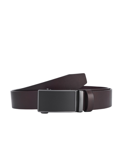 Luxury Brown Full-Grain Leather Belt with Automatic Clasp – Genuine Leather Leather Pants Belt for Durability and Elegance