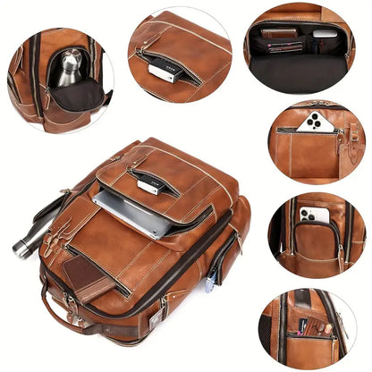Vintage Leather Backpack for Men | SEATTLE