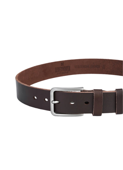 Leather Belt for Men - Full Leather, Dark Brown - Sustainable and Durable Leather Belt