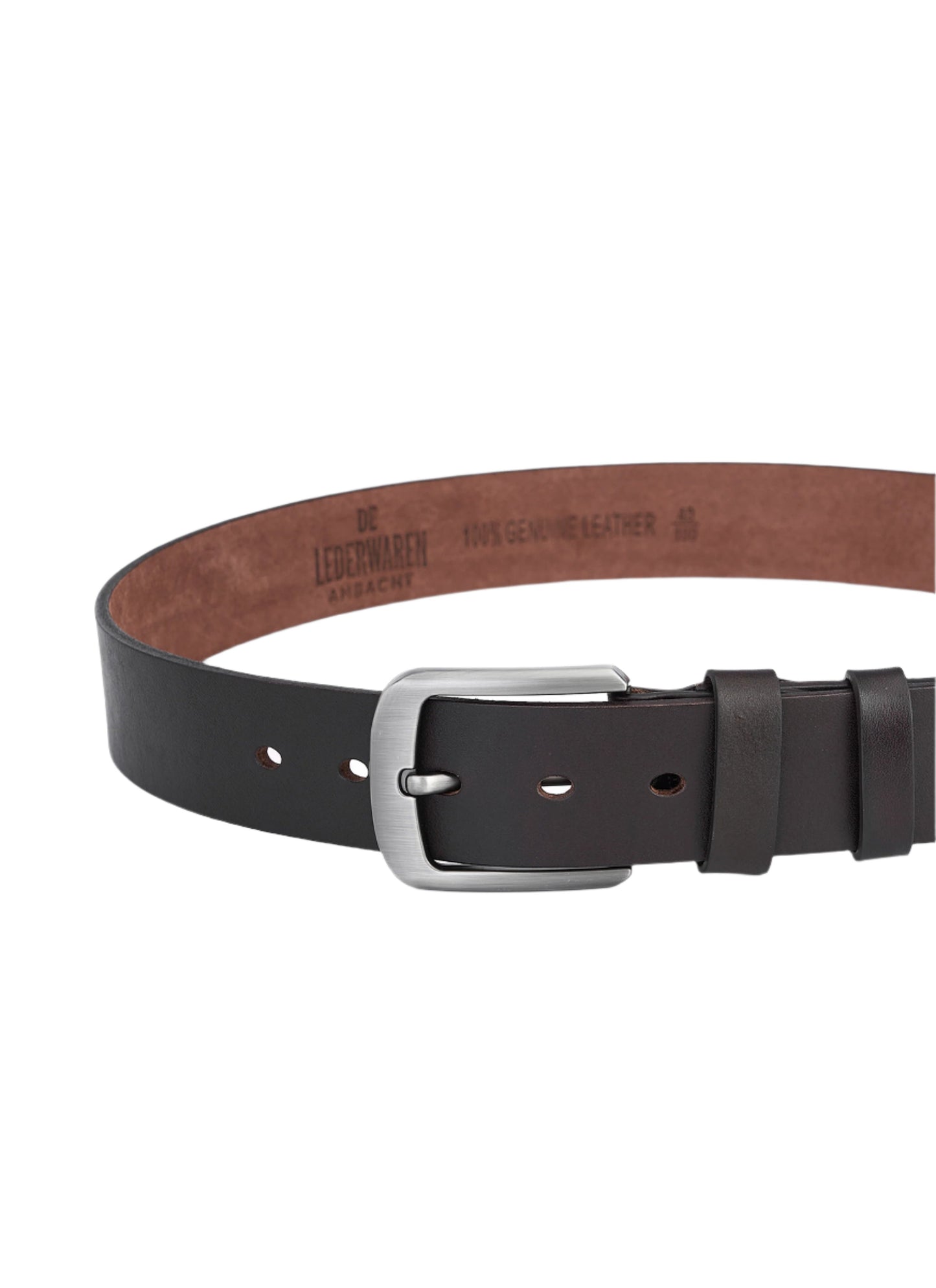 Elegant Dark Brown Leather Men's Belt – Full Leather and Durable Leather Belt