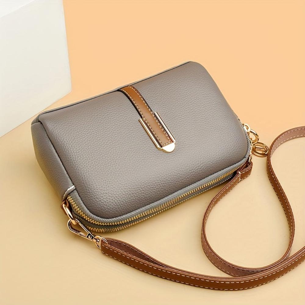 Elegant Mila Litchi Embossed Crossbody Bag