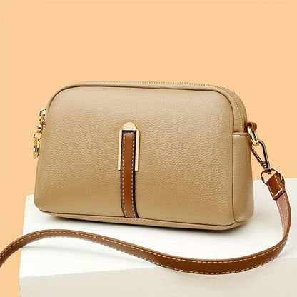 Elegant Mila Litchi Embossed Crossbody Bag