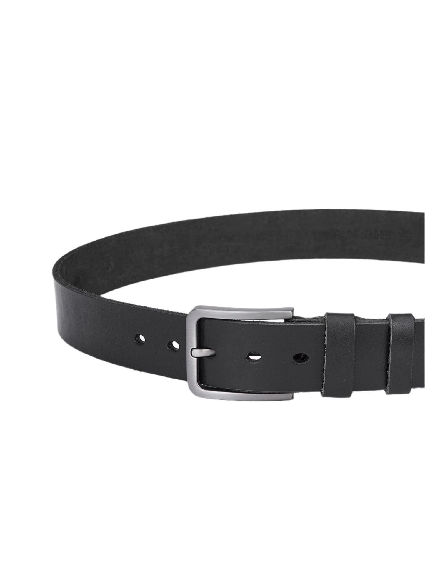 Luxury Ram Leather Belt for Men - Full Leather Black - Stylish and Durable Waist Belt