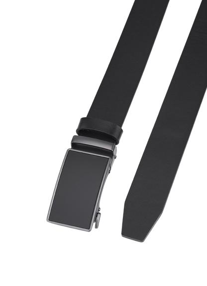 Luxury Black Cowhide Leather Automatic Belt - Genuine Leather - Sustainable and Elegant Shoe Strap for Men