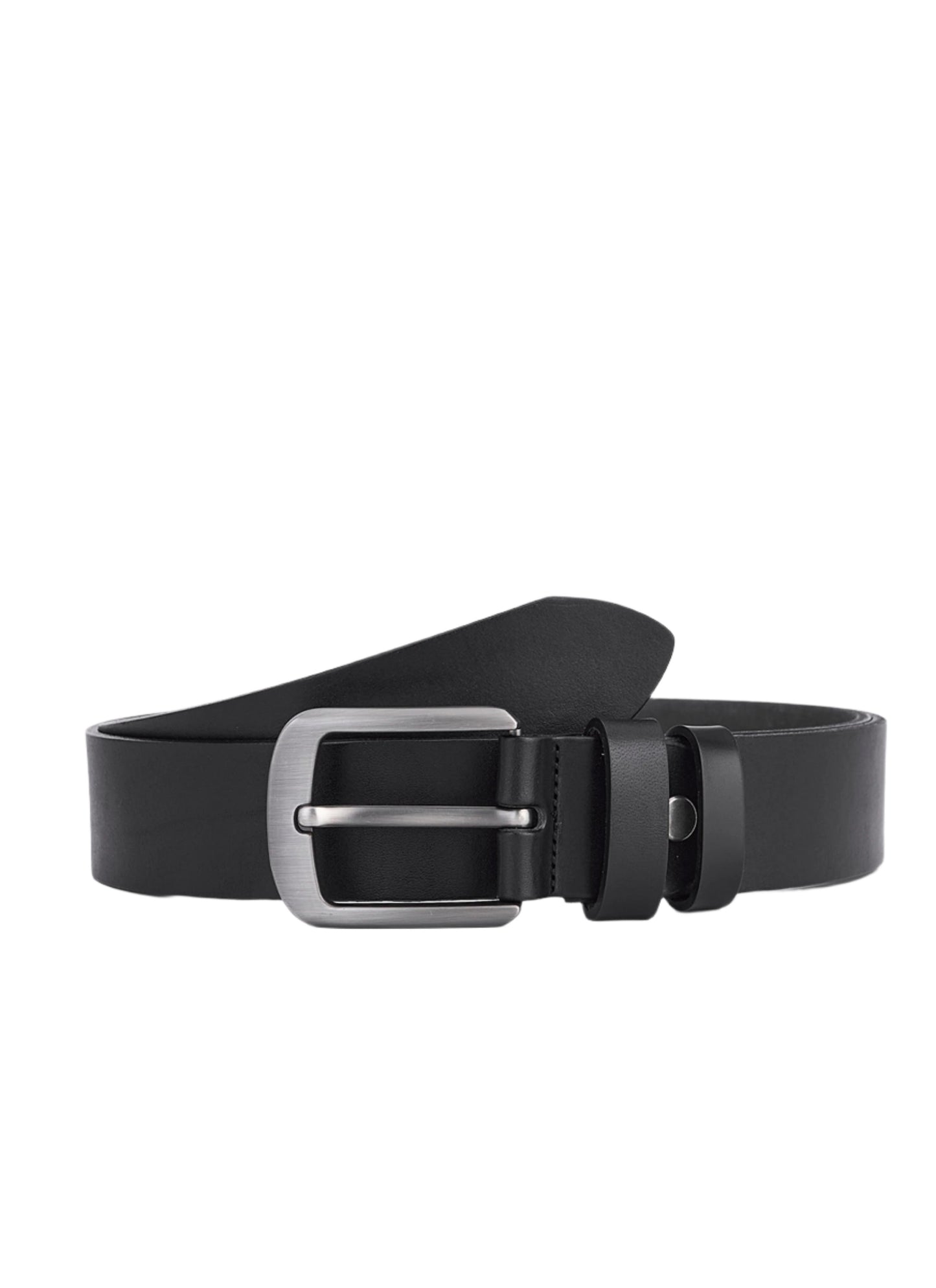Luxury Round Leather Belt – Elegant Black Leather Belt for Men – Durable and Timeless