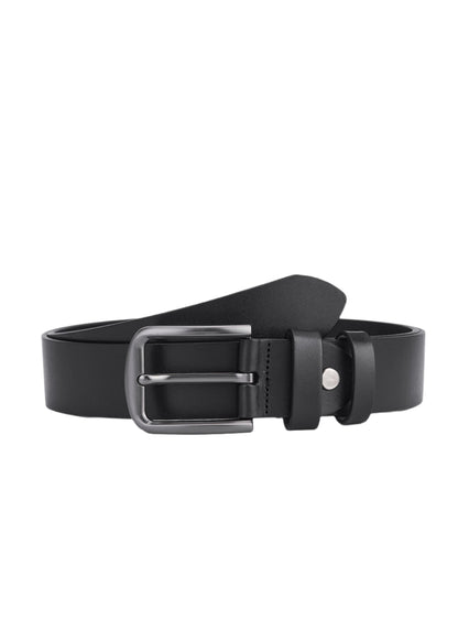 Luxury Black Calfskin Leather Belt for Men – High-Quality Full Leather Durable Leather Belt with Premium Craftsmanship