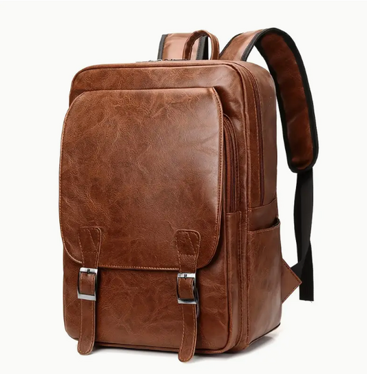 Vintage "FOR YOU" Travel Leather Backpack