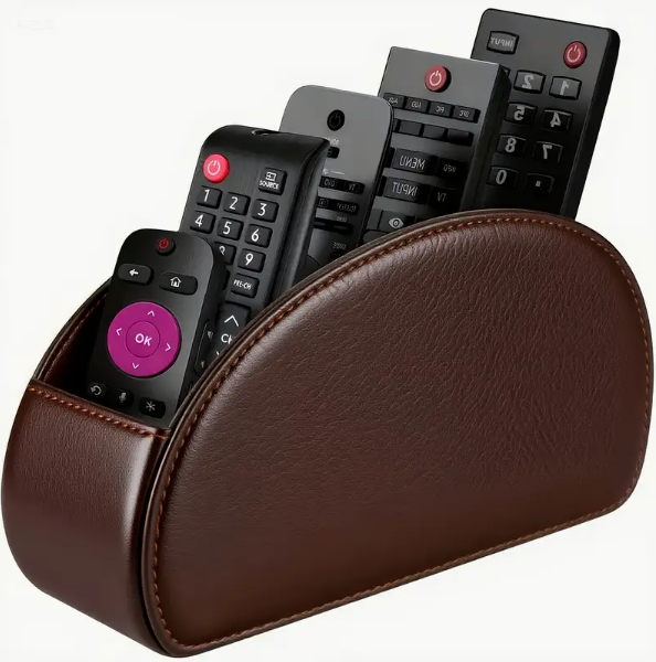Leather Remote Control Holder or for Cosmetics