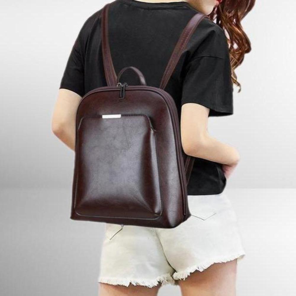 Elegant double zipper backpack in classic style