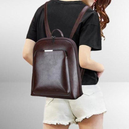 Elegant double zipper backpack in classic style