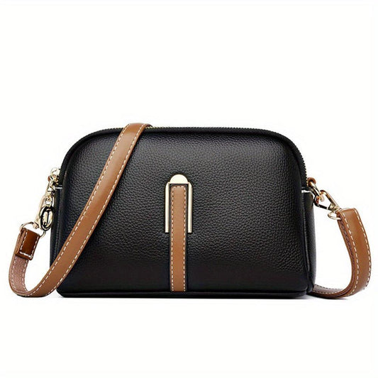 Elegant Mila Litchi Embossed Crossbody Bag