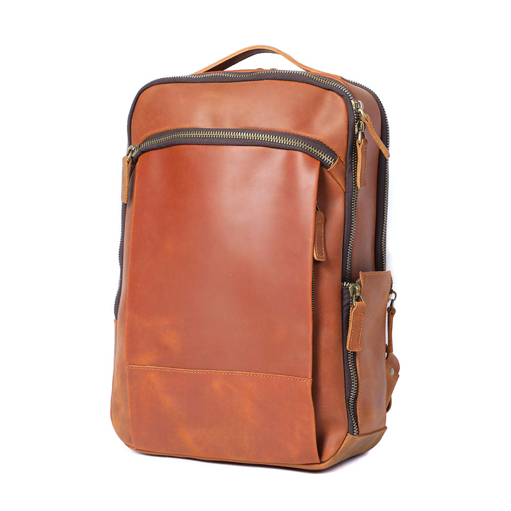 Leather laptop backpack | LARVIK