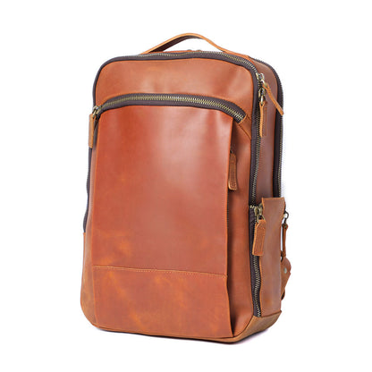 Leather laptop backpack | LARVIK
